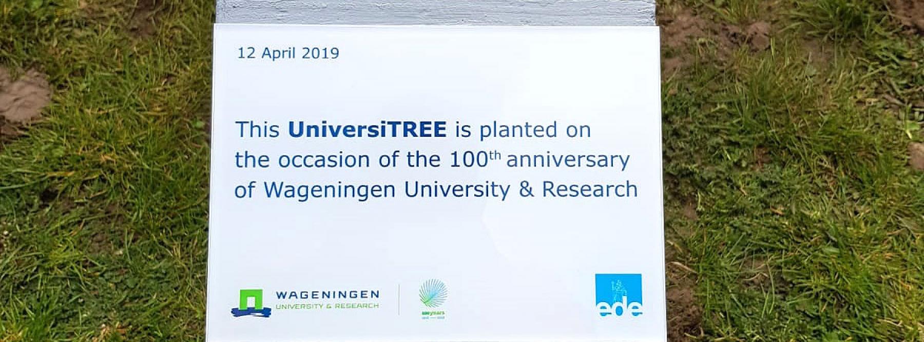 banner Boom planten 100 jaar WUR